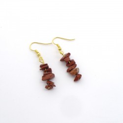 Boucles d'oreilles baroques en Jaspe rouge