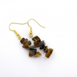 Boucles d'oreilles baroques en Oeil de tigre