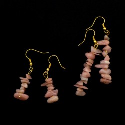 Boucles d'oreilles baroques Opale rose