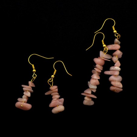 Boucles d'oreilles baroques Opale rose