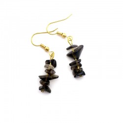 Boucles d'oreilles baroques en Quartz fumé