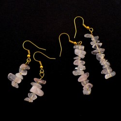 Boucles d'oreilles baroques en Quartz rose