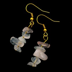 Boucles d'oreilles baroques en Quartz rose