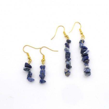 Boucles d'oreilles baroques en Sodalite