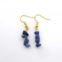 Boucles d'oreilles baroques en Sodalite