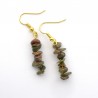 Boucles d'oreilles baroques en Unakite