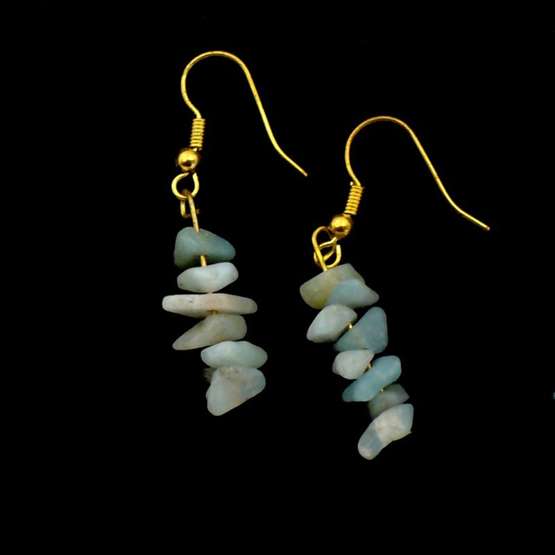 Boucles d'oreilles baroques en Amazonite