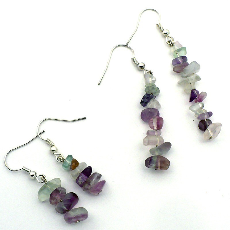 Boucles d'oreilles baroques en fluorine