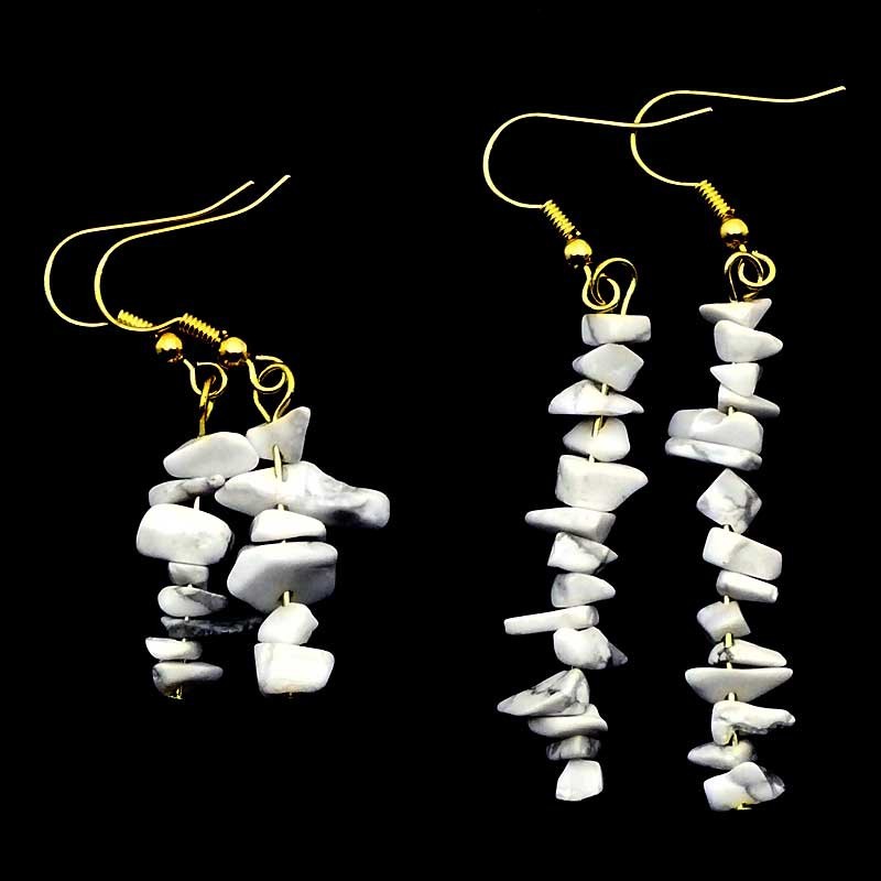 Boucles d'oreilles baroque en howlite