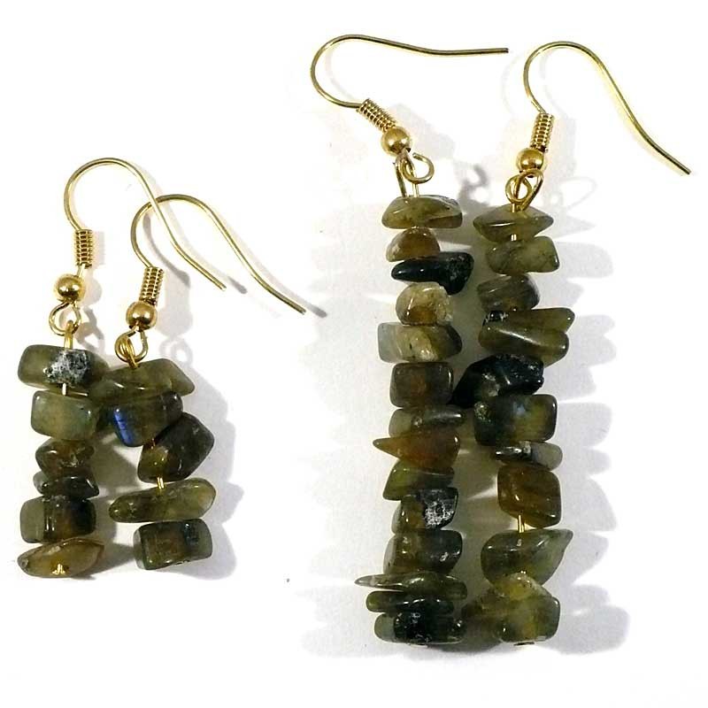 Boucles d'oreilles baroque Labradorite