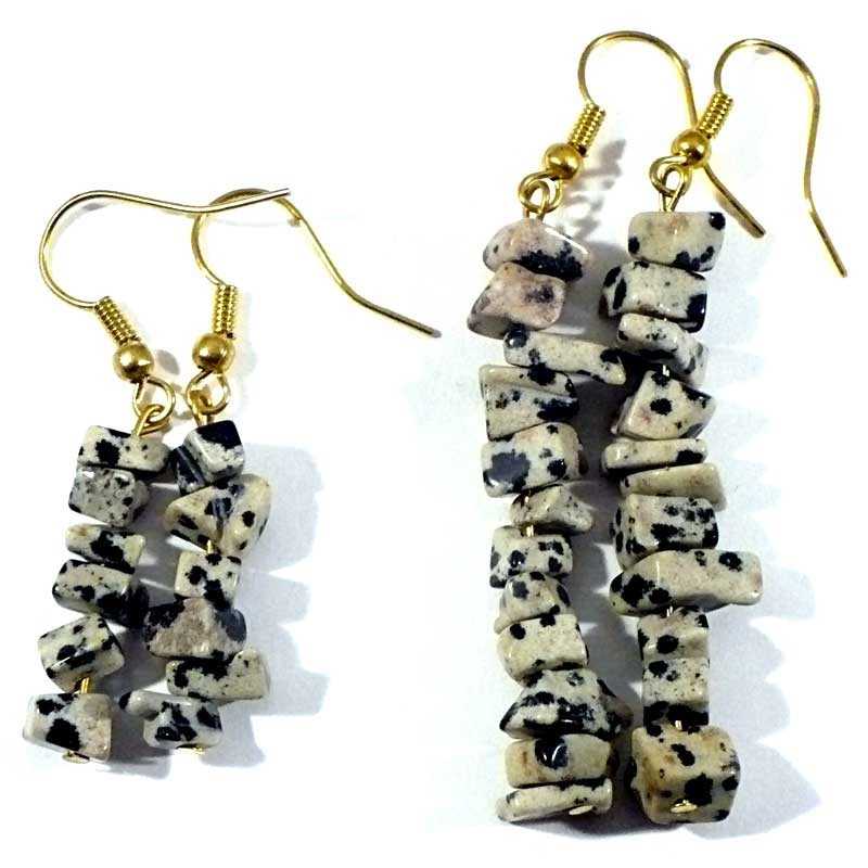 Boucles d'oreilles baroque Jaspe dalmatien