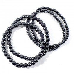 Bracelet en hématite boules 4mm