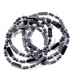 Bracelet en hématite rectangles et boules