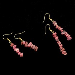 Boucles d'oreilles baroques en Rhodonite