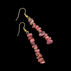 Boucles d'oreilles baroques en Rhodonite