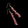 Boucles d'oreilles baroques en Rhodonite