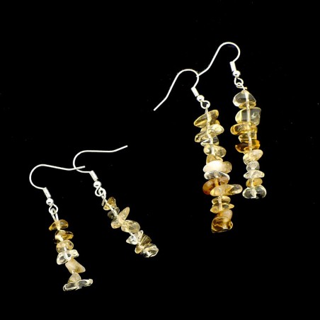 Boucles d'oreilles baroques en citrine extra