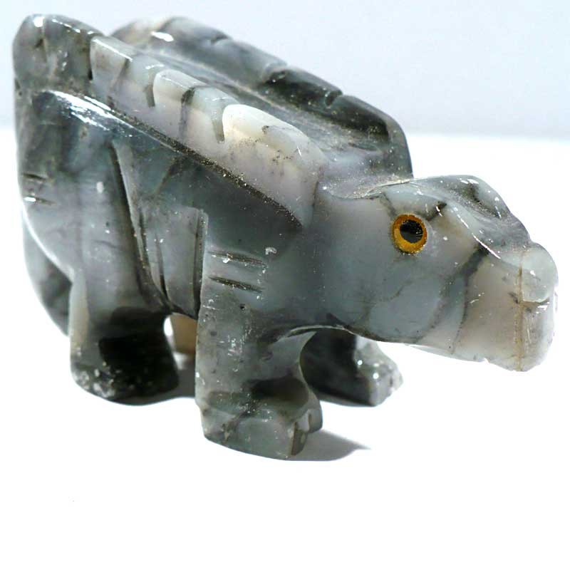 Stégosaure en stéatite du Pérou 8cm - figurine de collection