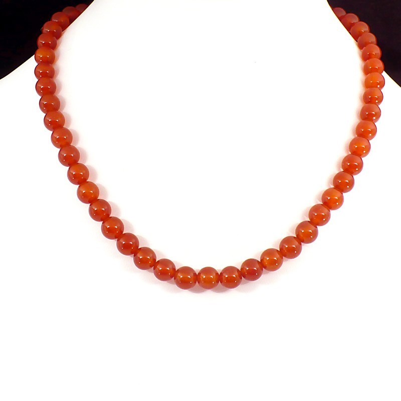 collier en cornaline boules de 6mm collier en cornaline boules de 6mm