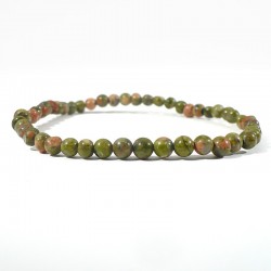 bracelet en unakite (épidote) boules de 4mm