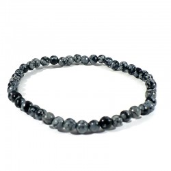 bracelet en obsidienne neige boules de 4mm