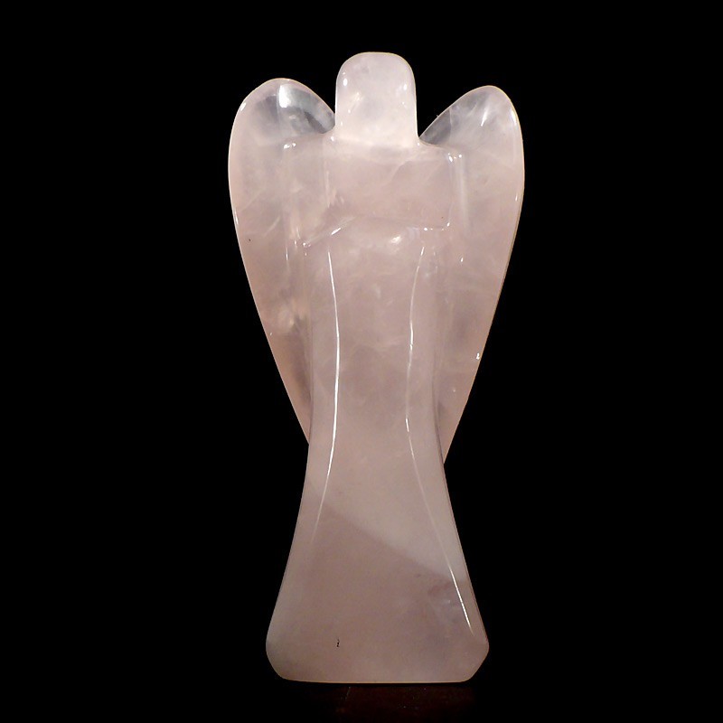 Ange sculpté en quartz rose du Brésil 9cm