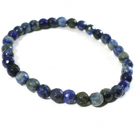 bracelet perles facettées 6mm en sodalite