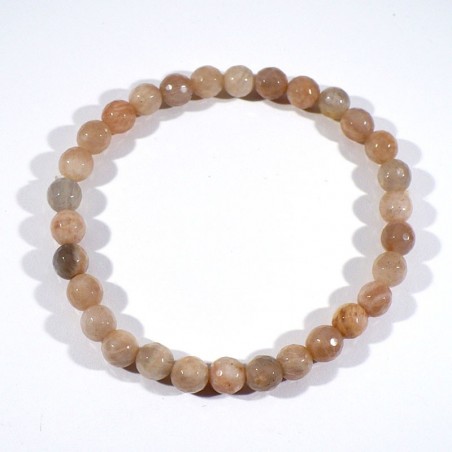 bracelet en pierre de soleil perles facettées 6mm