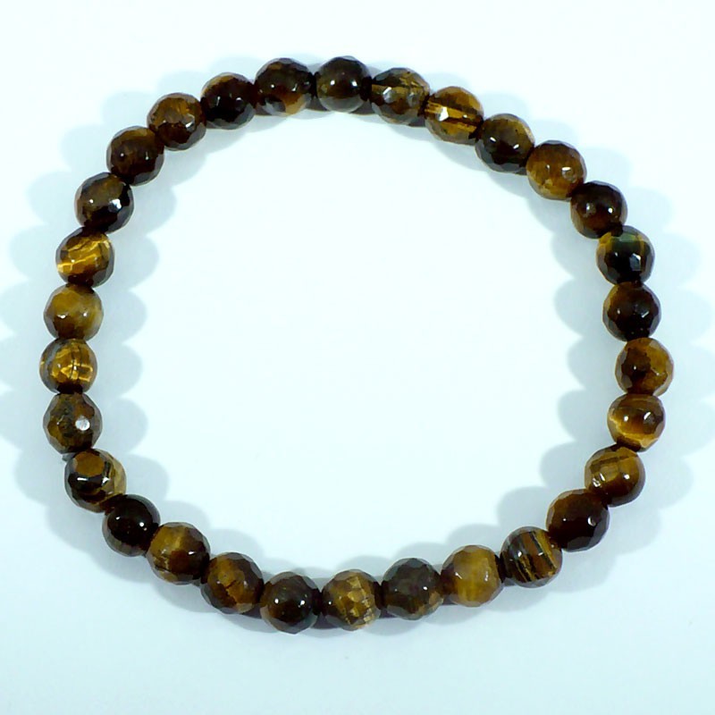 bracelet perles facettées 6mm en oeil de tigre bracelet perles facettées 6mm en oeil de tigre