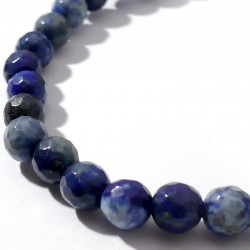 bracelet perles facettées 6mm en sodalite