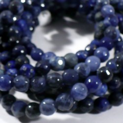 bracelet perles facettées 6mm en sodalite