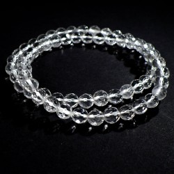 bracelet perles facettées 6mm en cristal de roche