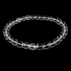 bracelet perles facettées 6mm en cristal de roche