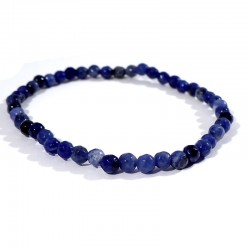 bracelet en sodalite perles facettées 4mm