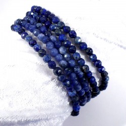 bracelet en sodalite perles facettées 4mm