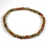 bracelet en unakite (épidote) perles facettées 4mm