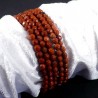 bracelet en jaspe rouge perles facettées 4 mm
