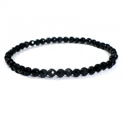 bracelet en obsidienne perles facettées 4mm