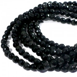 bracelet en obsidienne perles facettées 4mm