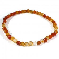bracelet en cornaline perles facettées 4mm