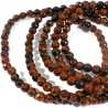 bracelet en obsidienne acajou perles facettées 4mm