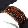 bracelet en obsidienne acajou perles facettées 4mm