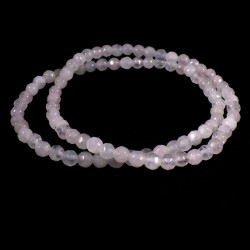 bracelet en quartz rose perles facettées 4mm
