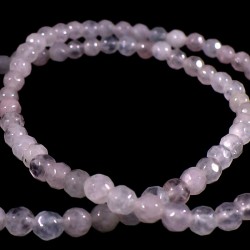 bracelet en quartz rose perles facettées 4mm
