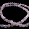 bracelet en quartz rose perles facettées 4mm