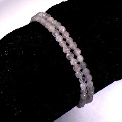 bracelet en quartz rose perles facettées 4mm