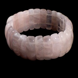 bracelet en quartz rose perles rectangulaires