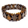 bracelet en oeil de tigre losanges et boules