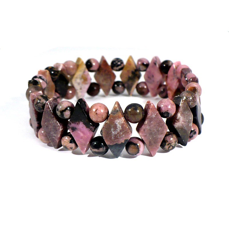 bracelet en rhodonite losanges bracelet en rhodonite losanges