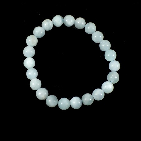 bracelet en aigue-marine boules de 8mn